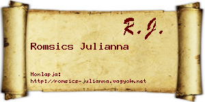 Romsics Julianna névjegykártya